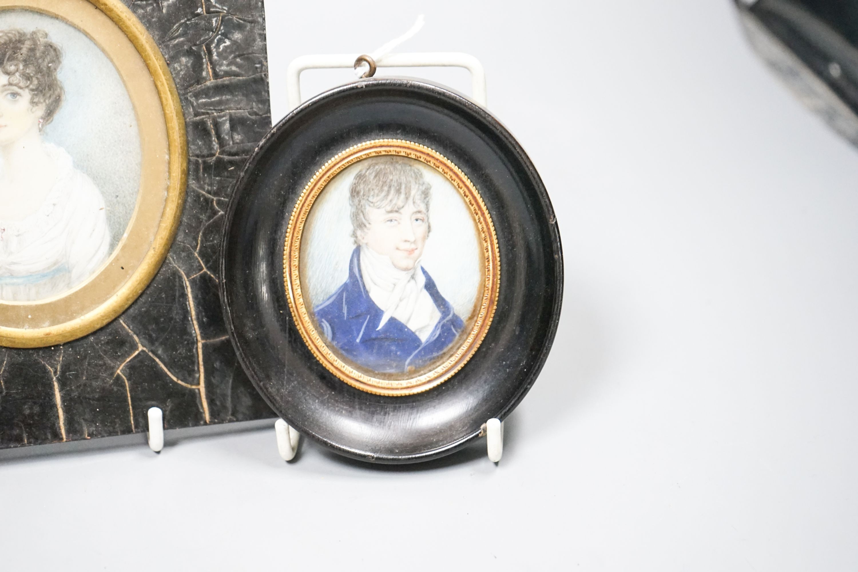 A group of three 19th century framed portrait miniatures